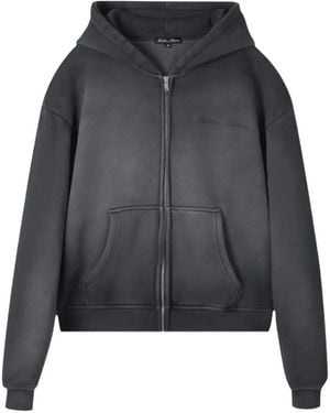 THIRTEENTH STUDIO Faded Zip-Up Flag-Print Hoodie - Grey
