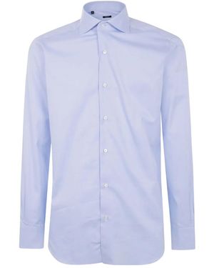 Barba Napoli Button-Down Cotton Shirt - Blue