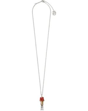 Burberry Collar De Cadena Con Charms - Blanco