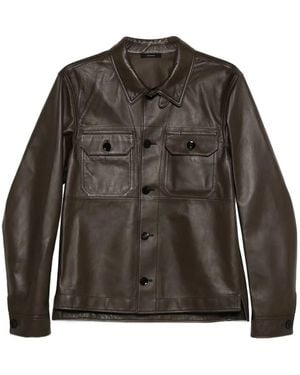 Tom Ford Leather Overshirt - Green
