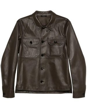Tom Ford Oversized Leather Jacket - Green