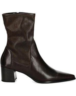 Vagabond Shoemakers Giselle Pointed-Toe Block-Heel Ankle Boots - Brown