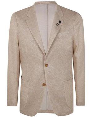 Lardini Flower-Patch Knitted Blazer - Gray