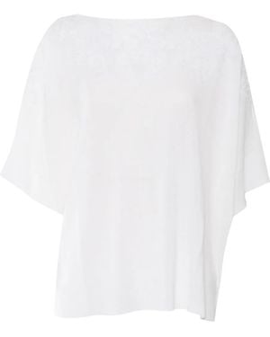 Ermanno Scervino Top Met Cropped Mouwen - Wit