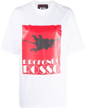 MSGM Profondo Rossa Print T-Shirt - White