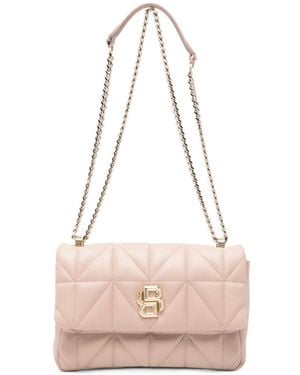 BOSS Quilted Logo-Plaque Cross Body Bag - Pink