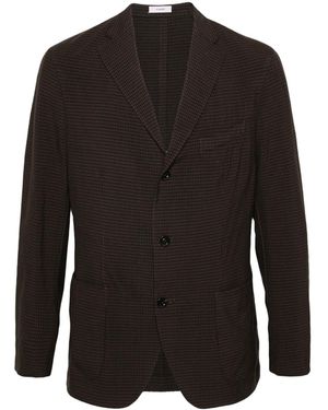 Boglioli Blazer Monopetto A Quadri - Nero