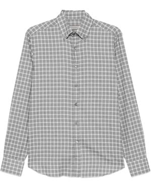 Canali Camisa A Cuadros - Gris