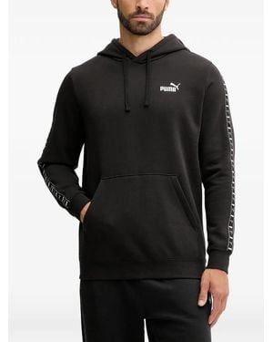 PUMA Sudadera Con Capucha Y Franja Del Logo - Negro