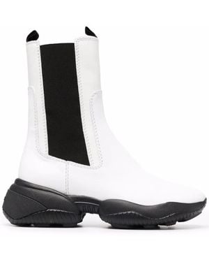 Hogan Mid-Calf Leather Boots - White
