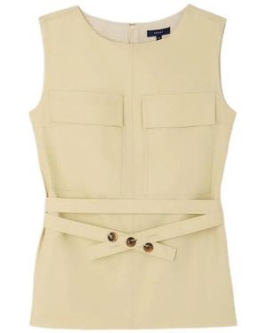 Soeur Isra Belted Top - Natural