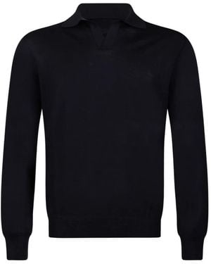 Gran Sasso Polo-Collar Long-Sleeve Sweater - Blauw