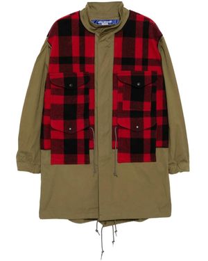 Junya Watanabe Checked Fishtail Parka - Red