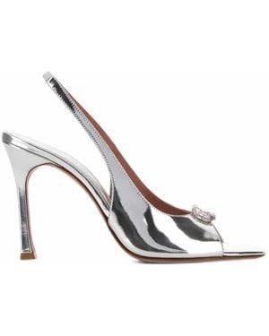 AMINA MUADDI Camelia Crystal-Embellished Pumps - White
