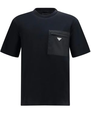 Prada Logo-Appliqué T-Shirt - Black