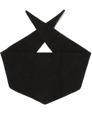 Rier Fleece Trim Scarf - Black