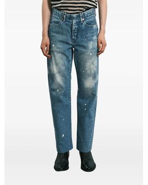 Tanaka Paint-Splatter Five-Pocket Jeans - Blue