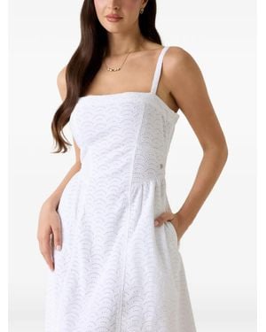 Guess Eyelets Midi Dress - White