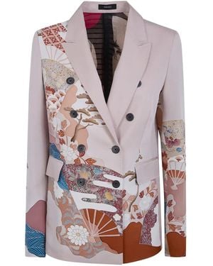 Ibrigu Graphic-Print Blazer - Gray