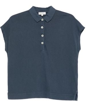 Marc O' Polo Short-Sleeved Button Top - Blue