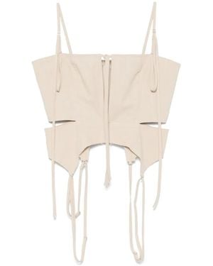 Elena Velez Keyhole Corset Top - White