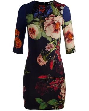 Alice + Olivia Magic Garden Gradient Delora Crewneck Mini Dress - Black