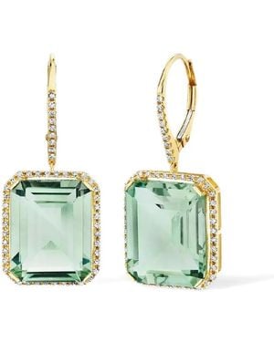 SHAY Amethyst Diamond Portrait Earrings - Green