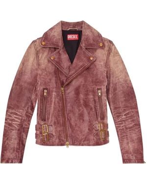 DIESEL Veste L-Eon-Cjcm En Cuir À Effet Craquelé - Red