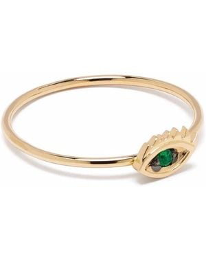 Delfina Delettrez 18Kt Micro-Eye Emerald Ring - White