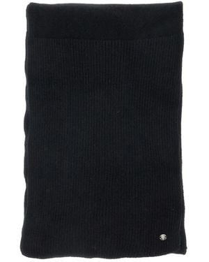 Helen Kaminski Reese Logo-Charm Ribbed Scarf - Black