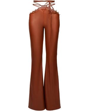 Lika Lace-Up Trousers - Brown