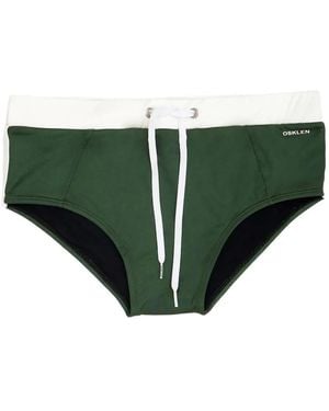 Osklen Retro Side-Tape Swim Briefs - Green