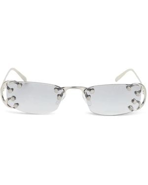 Prada Studded Rectangle Sunglasses - Metallic