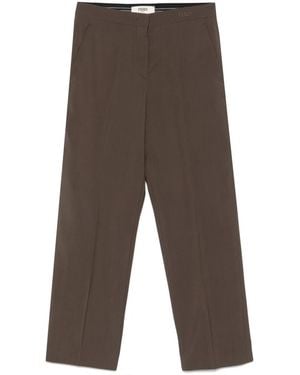 Fendi Logo-Embroidered Trousers - Grey