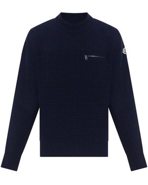 Moncler Maglione Con Applicazione - Blu