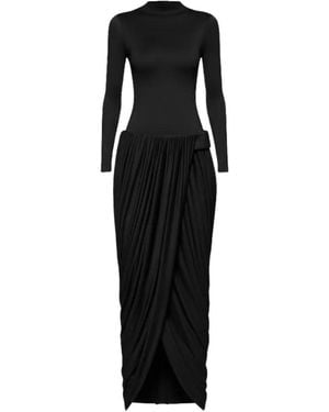 Chats by C.Dam Agnes Long-Sleeves Maxi Dress - Black