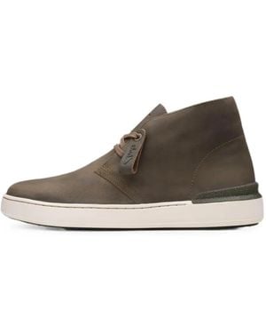Clarks Courtlite Dbt Leather Trainers - Brown