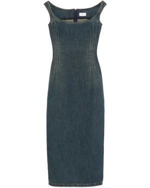 Magda Butrym Jeanskleid mit eckigem Ausschnitt - Blau