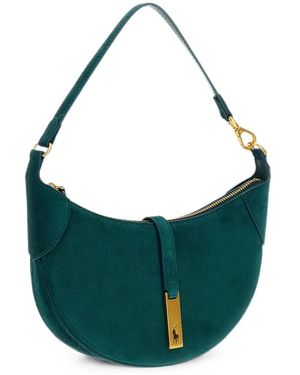 Polo Ralph Lauren Sac Porté Épaule En Daim À Logo - Green