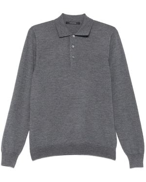Tagliatore Long-Sleeve Polo Shirt - Grey