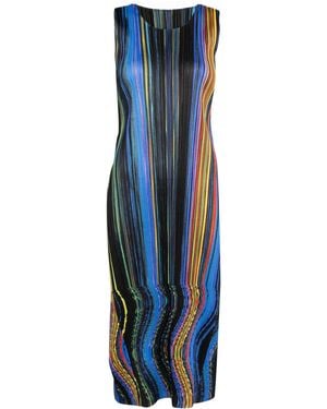 Pleats Please Issey Miyake Warp Dress - Blue