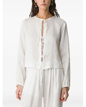 forte_forte Tie Front Shirt - Grey