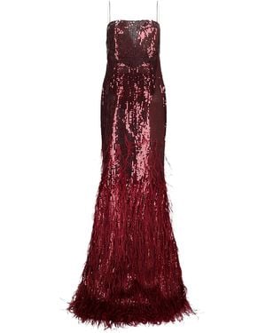 retroféte Odessa Sequin-Embellished Maxi Dress - Red