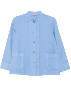 ROSSO35 Mandarin-Collar Button-Up Jacket - Blue