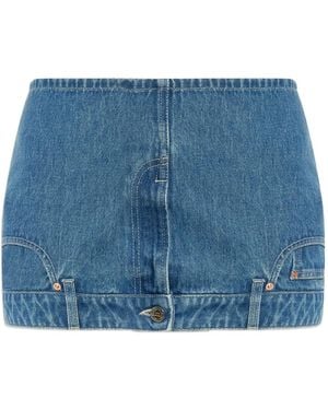 Vetements Upside-Down Denim Mini Skirt - Blue