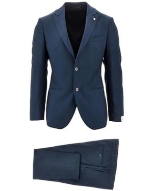 Luigi Bianchi Single-Breasted Wool Suit - Blue