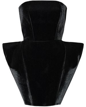 Vestiaire d'un Oiseau Libre Sculpted Velvet Dress - Black