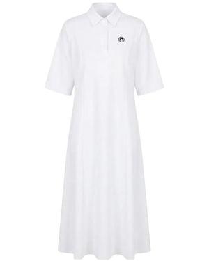 Marine Serre Moon Logo Polo Dress - White