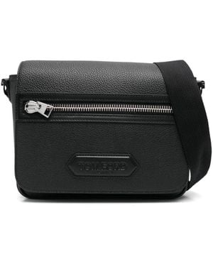 Tom Ford レザーショルダーバッグ - ブラック