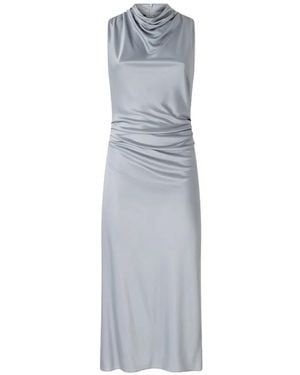 Pinko Midi Sheath Dress With Draped Neck - White